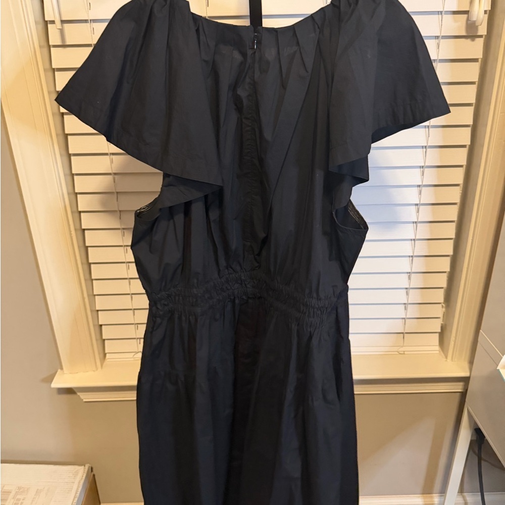New Without Tag- LB Plus Size- Black Pleated Crew-Neck Midi Dress- Size 24W - Picture 15 of 17